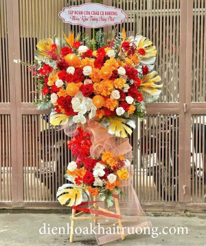 lẵng hoa khai trương may mắn